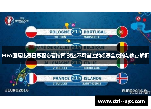 FIFA国际比赛日赛程必看指南 球迷不可错过的观赛全攻略与焦点解析 FIFA国际比赛日赛程必看指南 球迷不可错过的观赛全攻略与焦点解析